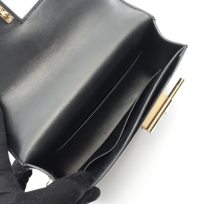 Hermes Shoulder Bag Veru Mini Black Leather Veru Chain Mini Black Ladies Used a