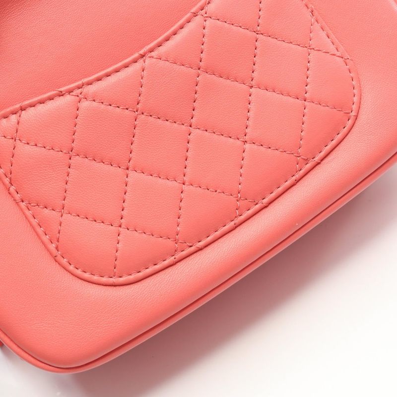 Chanel Shoulder Bag Coco Mark Pink Lambskin Coco Mark Bijou Crystal Camera Bag