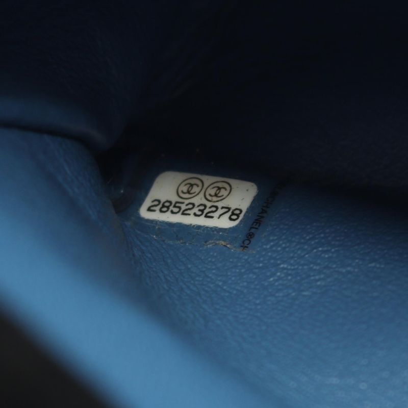 Chanel Shoulder Bag Coco Mark W Flap Denim Blue Denim Matelasse Double Flap