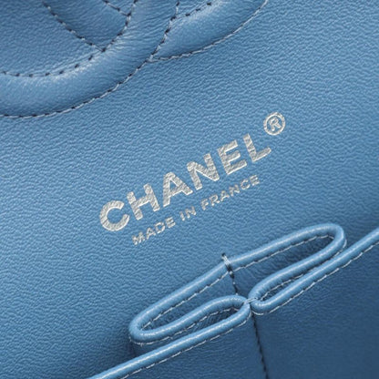 Chanel Shoulder Bag Coco Mark W Flap Denim Blue Denim Matelasse Double Flap