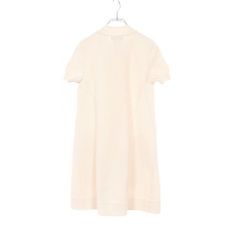 Chanel Cardigan Coco Mark Button White Cotton