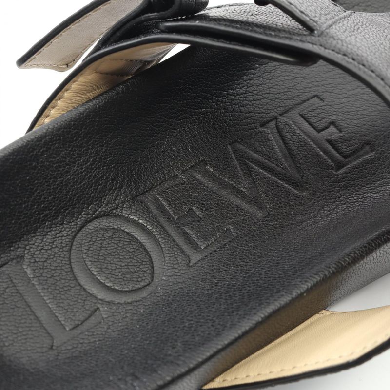 Loewe Sandals Ease L814465x59 Black Leather Sandals L814465x59 Ease Women's