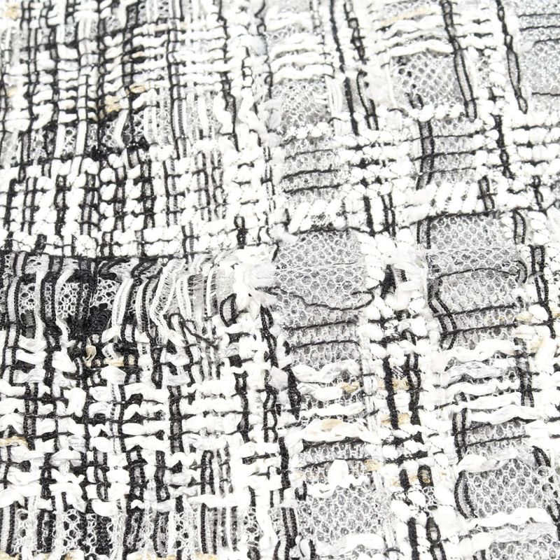 Chanel Skirt Tweed Fake Pearl P55967v42226 White Black Rayon Tweed Skirt