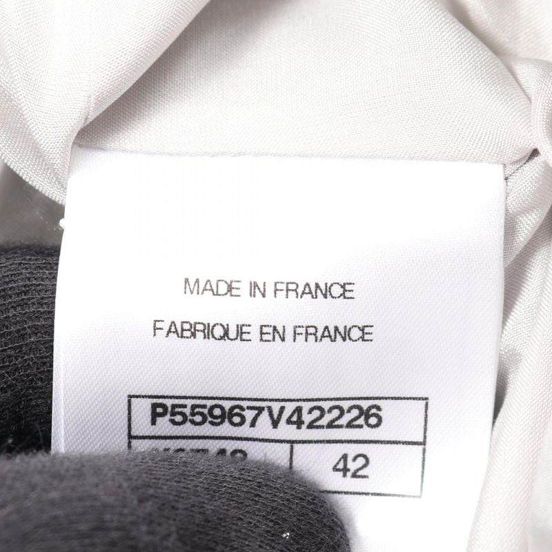 Chanel Skirt Tweed Fake Pearl P55967v42226 White Black Rayon Tweed Skirt