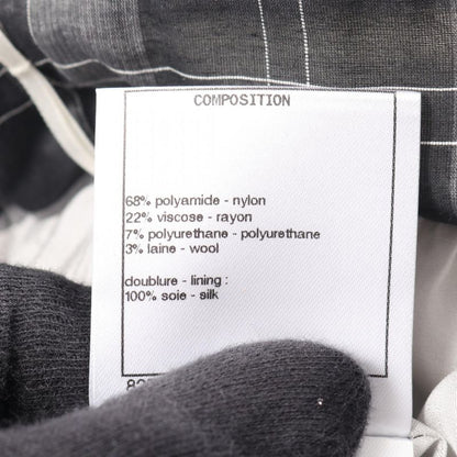 Chanel Skirt Tweed Fake Pearl P55967v42226 White Black Rayon Tweed Skirt