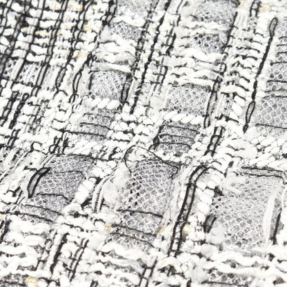 Chanel Skirt Tweed Fake Pearl P55967v42226 White Black Rayon Tweed Skirt