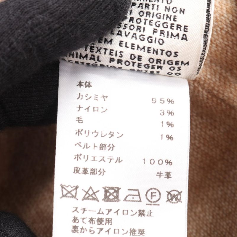 Hermes Vest Long Vest White Cashmere Long Gilet with Belt Women's Used a