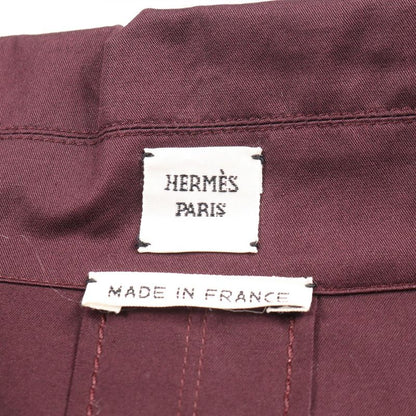 Hermes One Piece Caleche Embroidery Red Cotton One Piece Ladies Unused