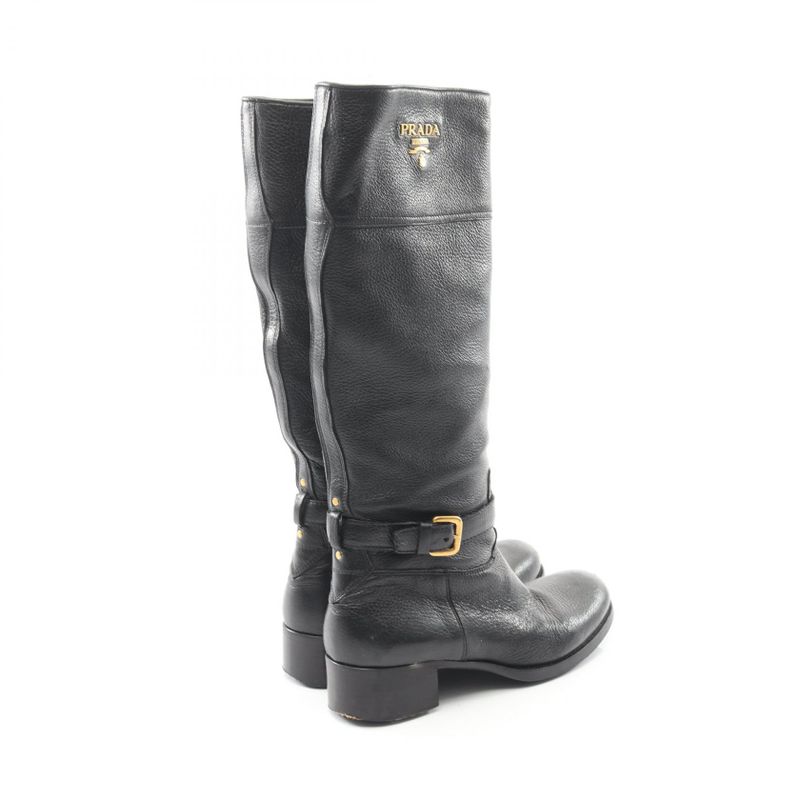 Prada Boots Green Leather Boots Ladies Used B