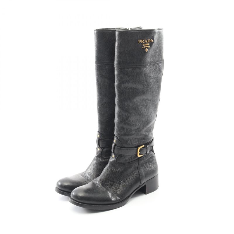 Prada Boots Green Leather Boots Ladies Used B
