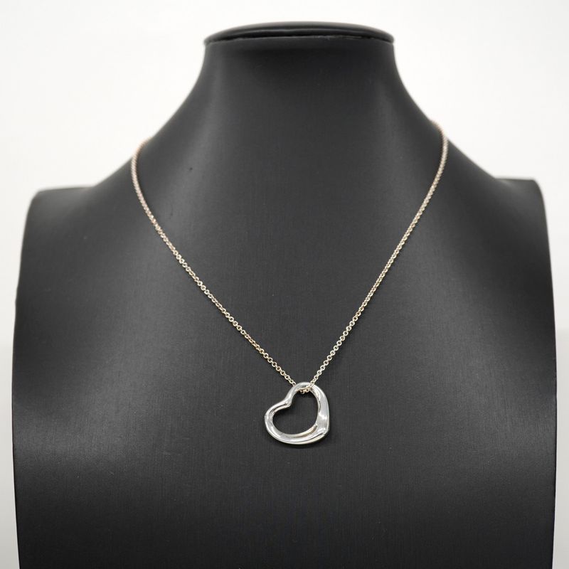 Tiffany & Co Necklace Open Heart Silver 925 Women's