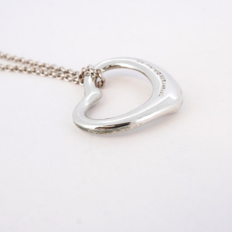 Tiffany & Co Necklace Open Heart Silver 925 Women's