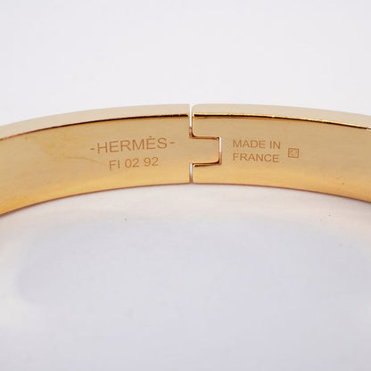 Hermes Bangle Chaine D'ancre Mini Click PM GP Plated Gold Black Cles Dies
