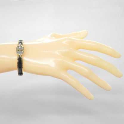 Hermes Bangle Chaine D'ancre Mini Click PM GP Plated Gold Black Cles Dies