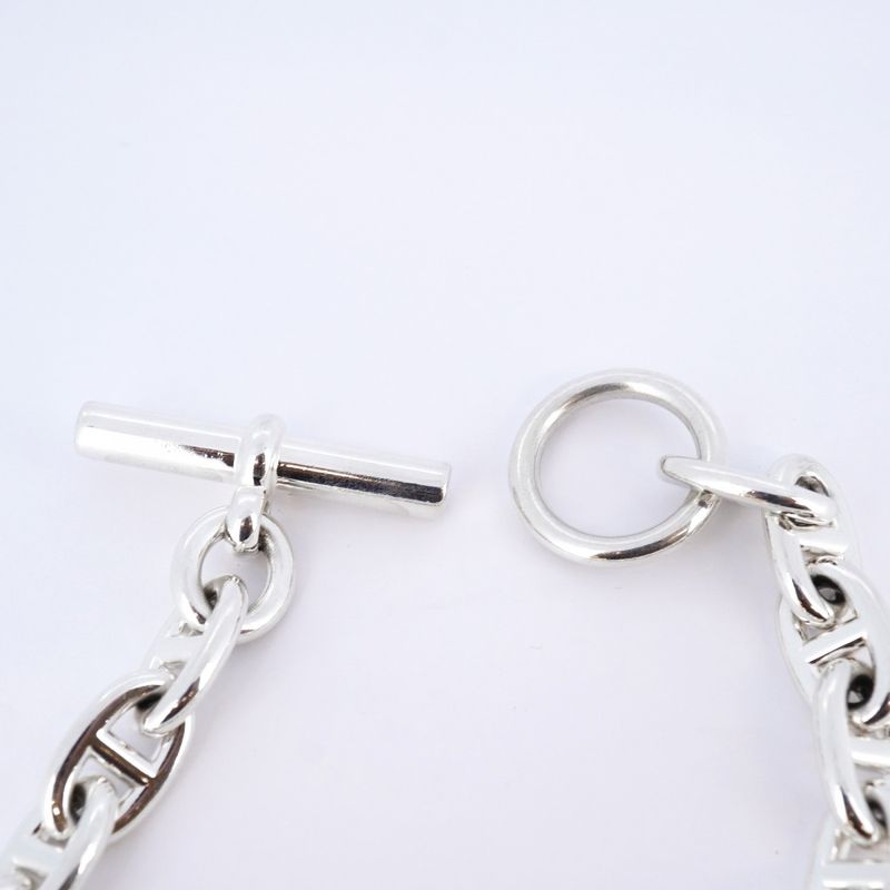 Hermes Bracelet Chaine D'ancre MM 17 Frames Silver 925 Men's Women's Unisex