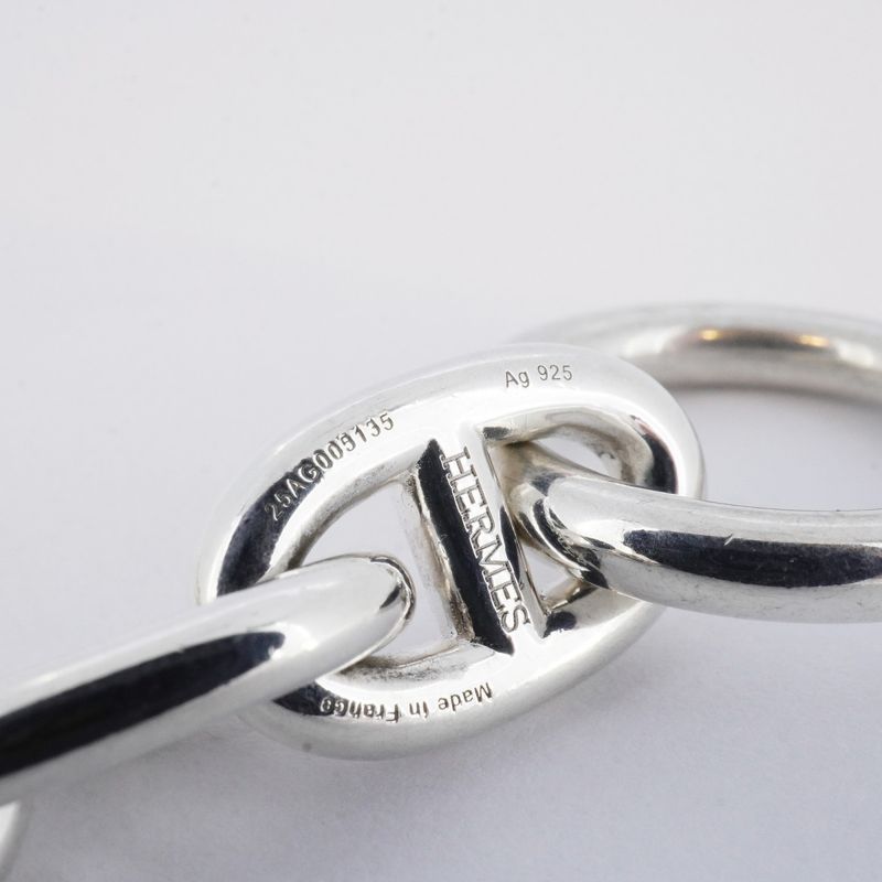 Hermes Bracelet Chaine D'ancre MM 17 Frames Silver 925 Men's Women's Unisex