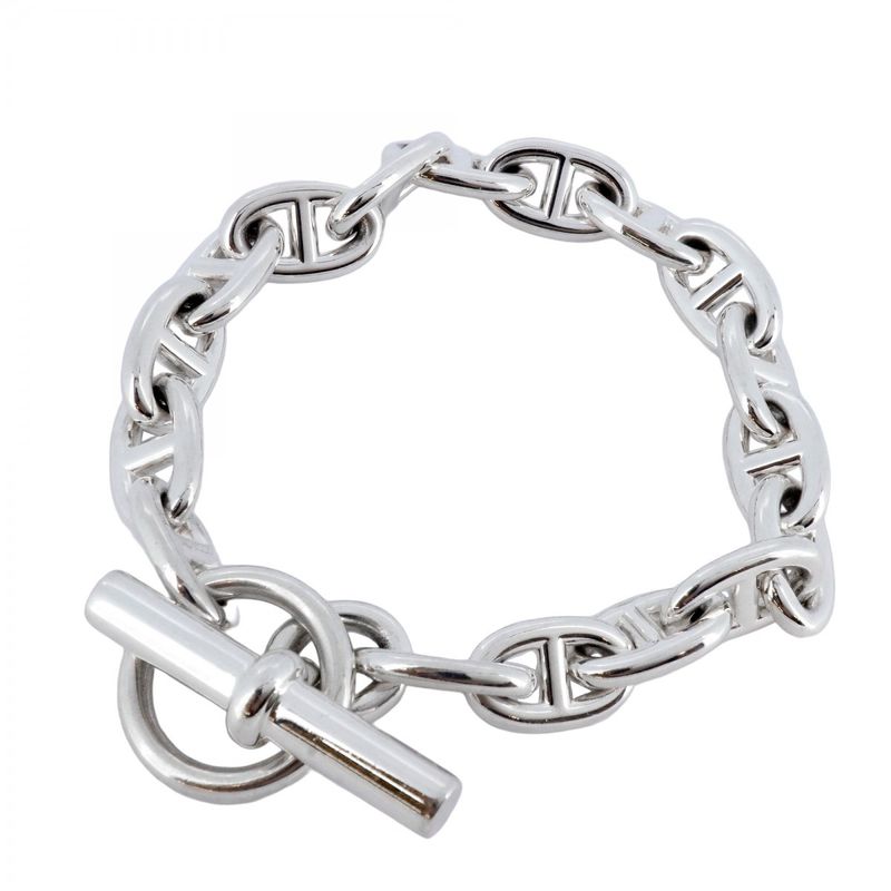 Hermes Bracelet Chaine D'ancre MM 17 Frames Silver 925 Men's Women's Unisex