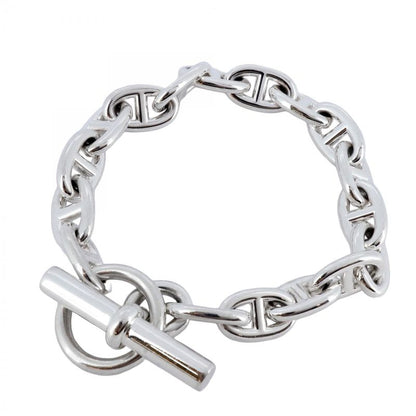 Hermes Bracelet Chaine D'ancre MM 17 Frames Silver 925 Men's Women's Unisex