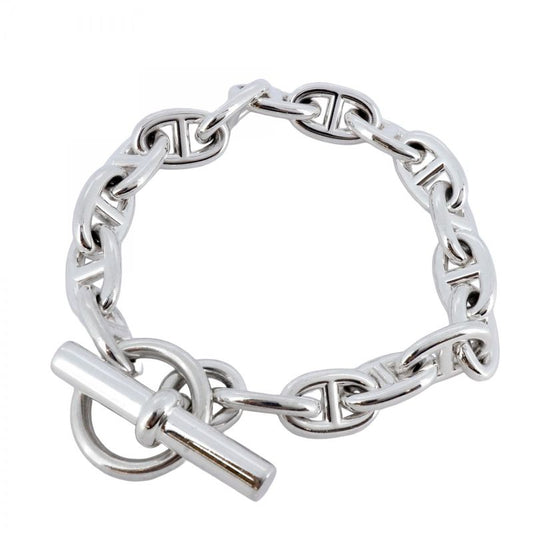 Hermes Bracelet Chaine D'ancre MM 17 Frames Silver 925 Men's Women's Unisex