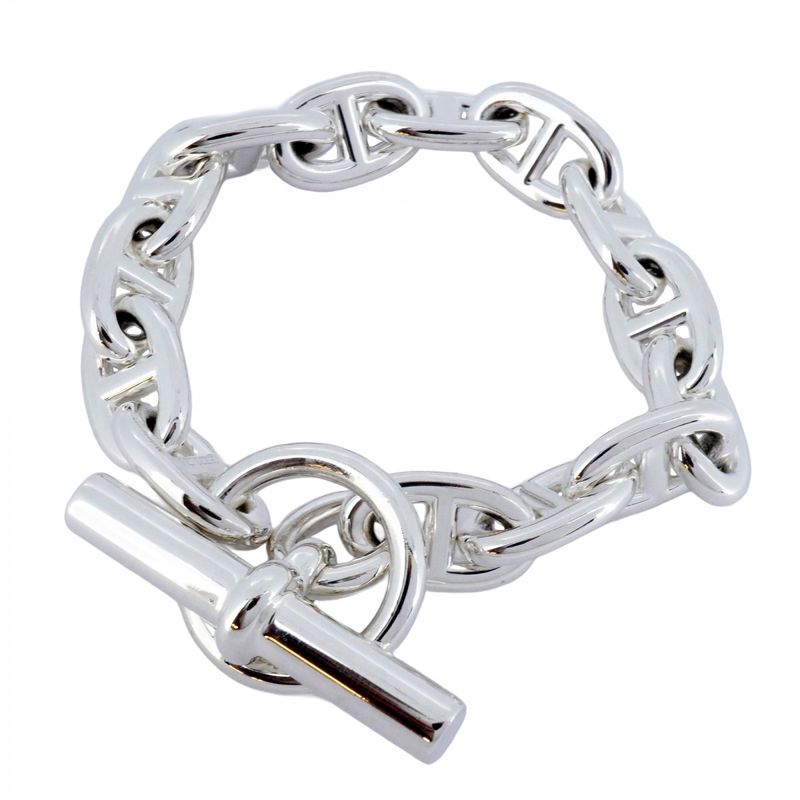 Hermes Bracelet Chaine D'ancre MM 14 Frames Silver 925 Ladies