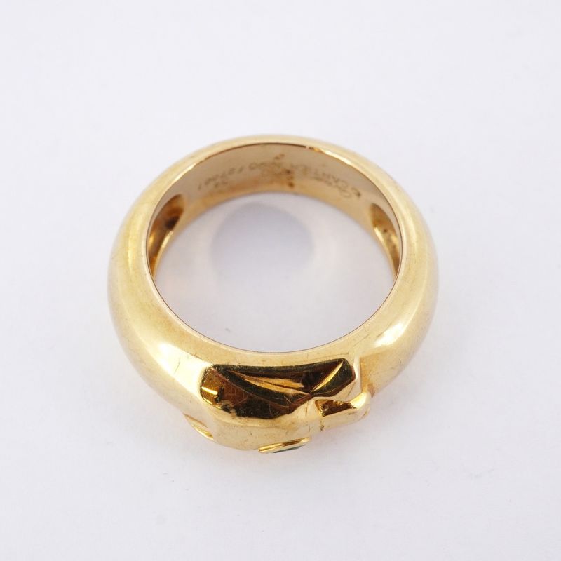 Cartier Ring Panthere 18k Yellow Gold Yellow Gold Emerald Green #54 Ladies