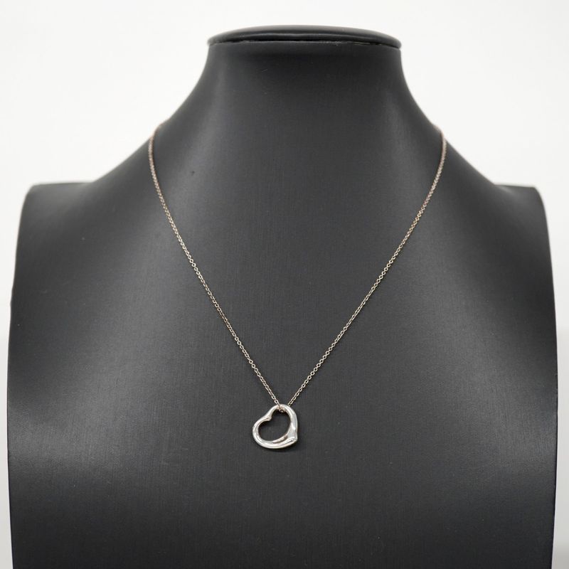 Tiffany & Co Necklace Open Heart Silver 925 Women's
