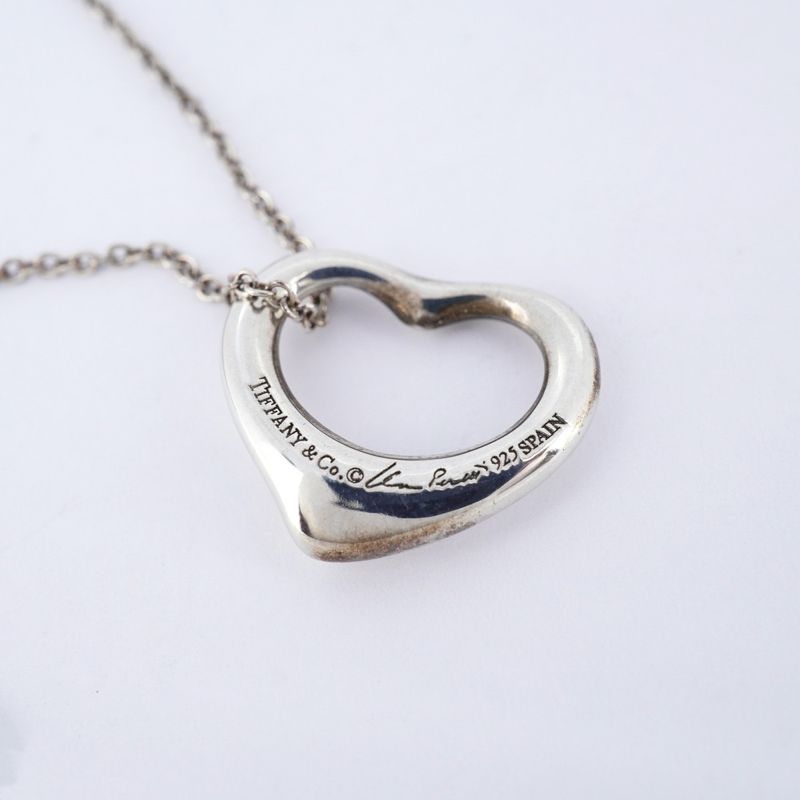 Tiffany & Co Necklace Open Heart Silver 925 Women's
