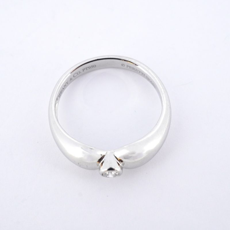 Tiffany & Co Ring Double Tee a Dos Lop 1pd Pt950 Platinum Diamond No 11 Ladies