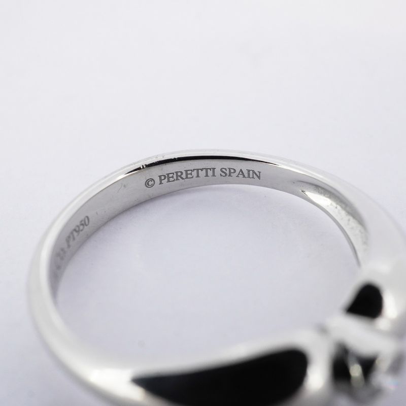 Tiffany & Co Ring Double Tee a Dos Lop 1pd Pt950 Platinum Diamond No 11 Ladies