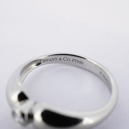 Tiffany & Co Ring Double Tee a Dos Lop 1pd Pt950 Platinum Diamond No 11 Ladies