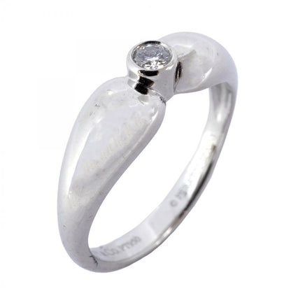 Tiffany & Co Ring Double Tee a Dos Lop 1pd Pt950 Platinum Diamond No 11 Ladies