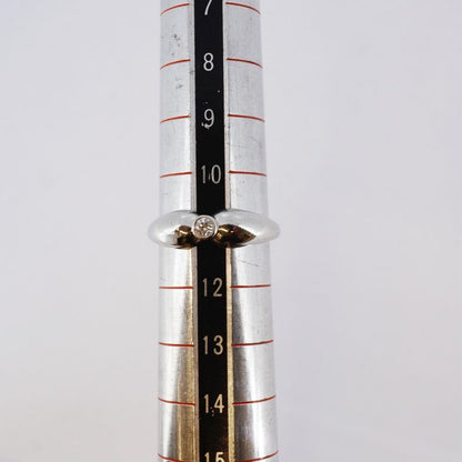 Tiffany & Co Ring Double Tee a Dos Lop 1pd Pt950 Platinum Diamond No 11 Ladies