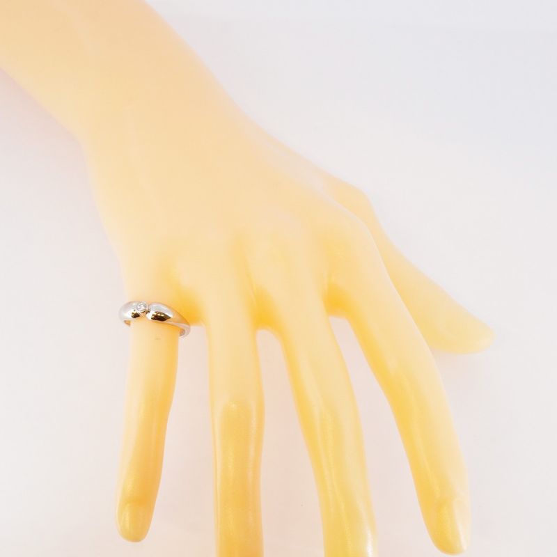 Tiffany & Co Ring Double Tee a Dos Lop 1pd Pt950 Platinum Diamond No 11 Ladies