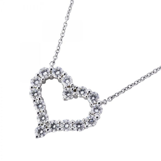 Tiffany & Co Necklace Sentimental Heart Pt950 Platinum Diamond Ladies