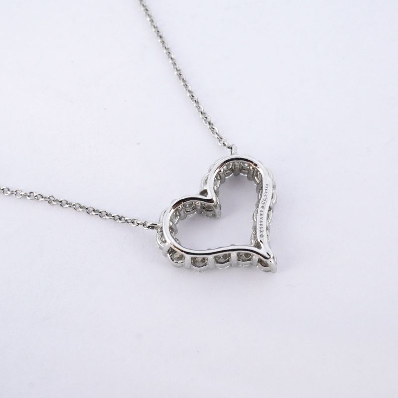 Tiffany & Co Necklace Sentimental Heart Pt950 Platinum Diamond Ladies