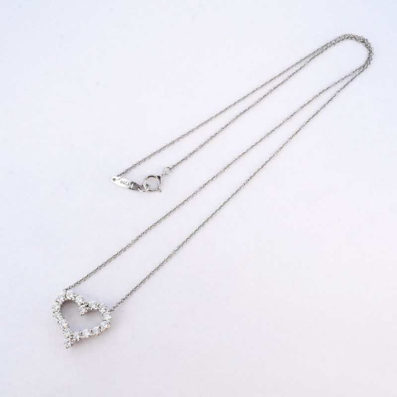 Tiffany & Co Necklace Sentimental Heart Pt950 Platinum Diamond Ladies