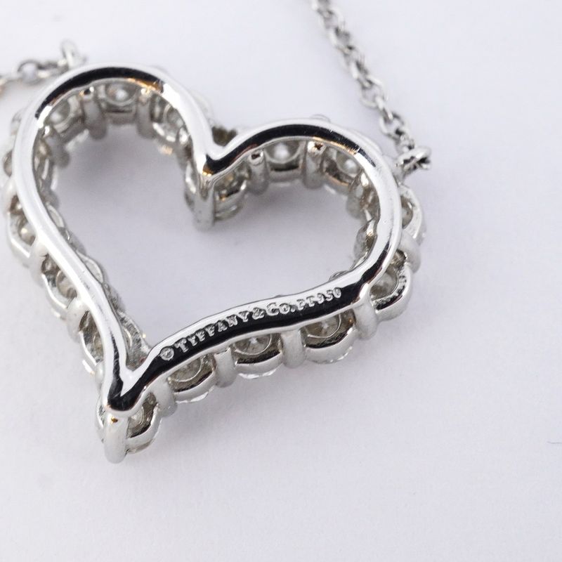 Tiffany & Co Necklace Sentimental Heart Pt950 Platinum Diamond Ladies