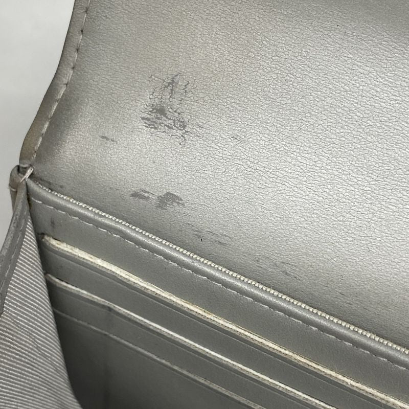 Chanel Long Wallet 2.55 Calfskin Gray Silver Hardware Women's