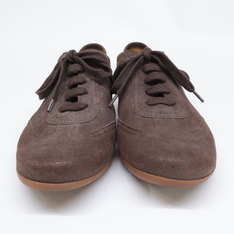 Hermes Quick Evelyn Punching Logo Leather Sneakers 38 1 2