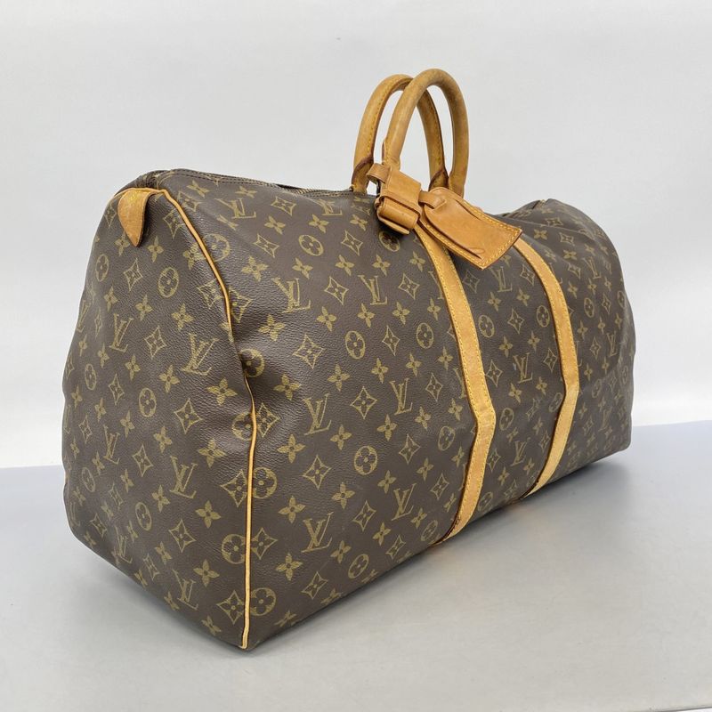 Louis Vuitton Boston Bag Monogram Keepall 55 M41424 Brown Men Women Unisex