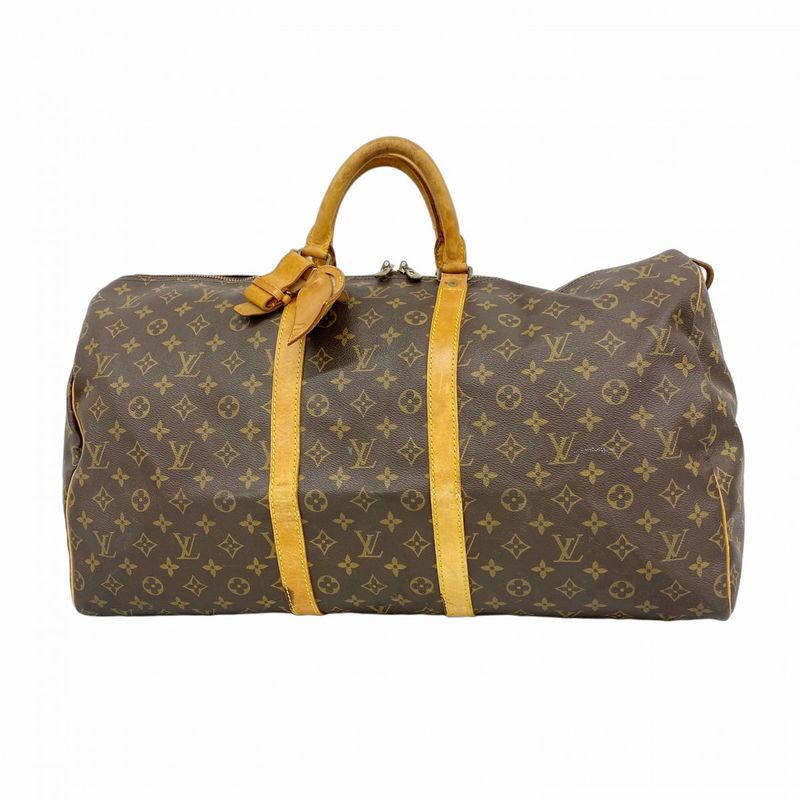 Louis Vuitton Boston Bag Monogram Keepall 55 M41424 Brown Men Women Unisex