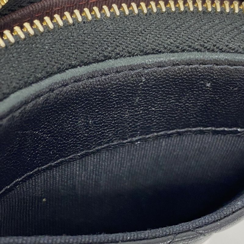 Chanel Coin Case Matelasse Lambskin Black Gold Hardware Women's