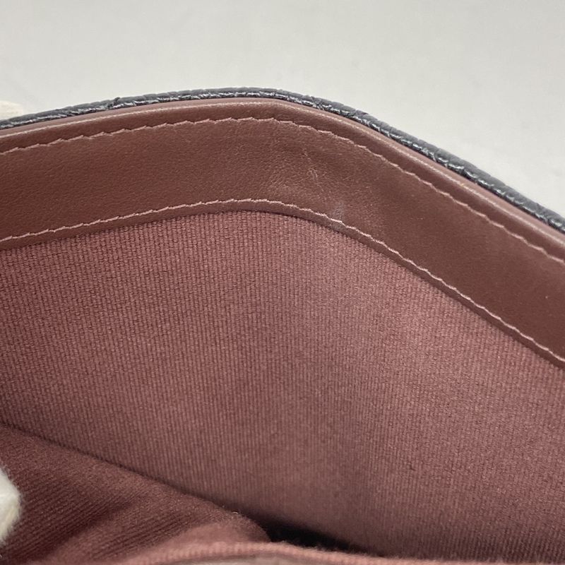 Chanel Trifold Wallet Matelasse Caviar Skin Black Silver Hardware Women's