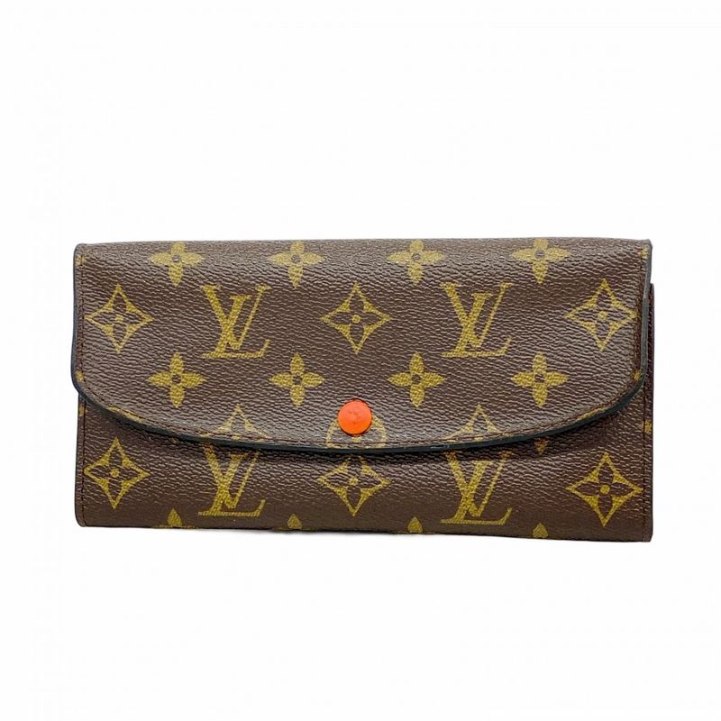 Louis Vuitton Long Wallet Monogram Portefeuille Emily M61578 Brown Poppy Petal