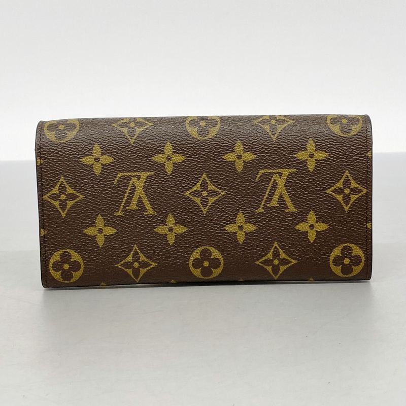 Louis Vuitton Long Wallet Monogram Portefeuille Emily M61578 Brown Poppy Petal