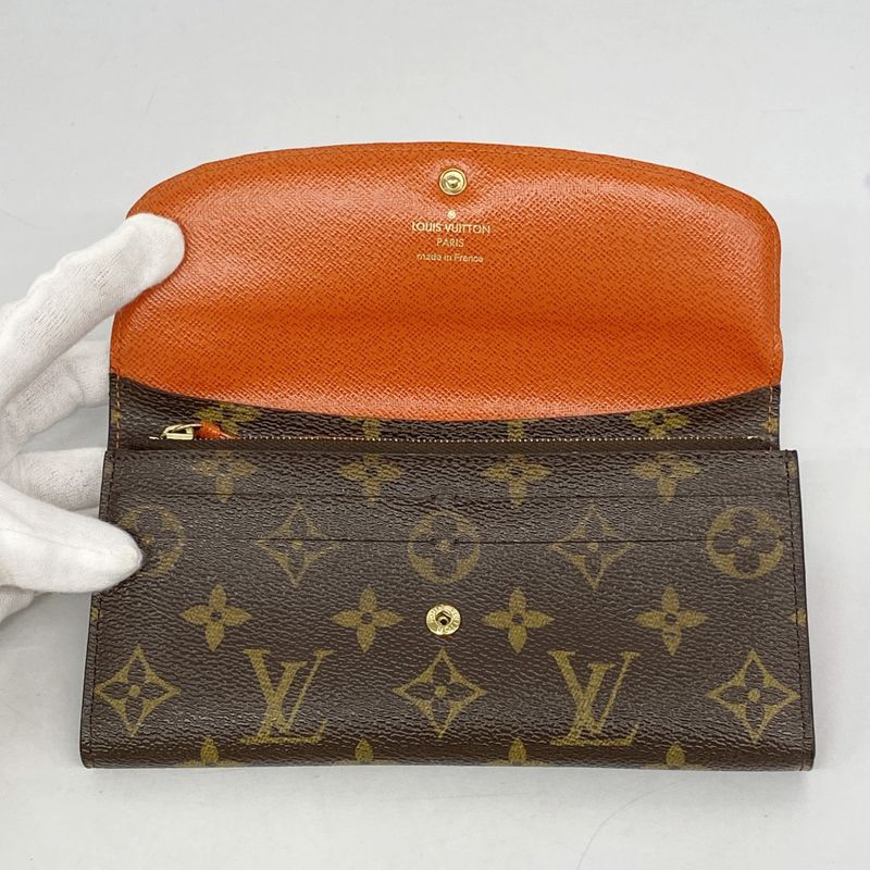 Louis Vuitton Long Wallet Monogram Portefeuille Emily M61578 Brown Poppy Petal