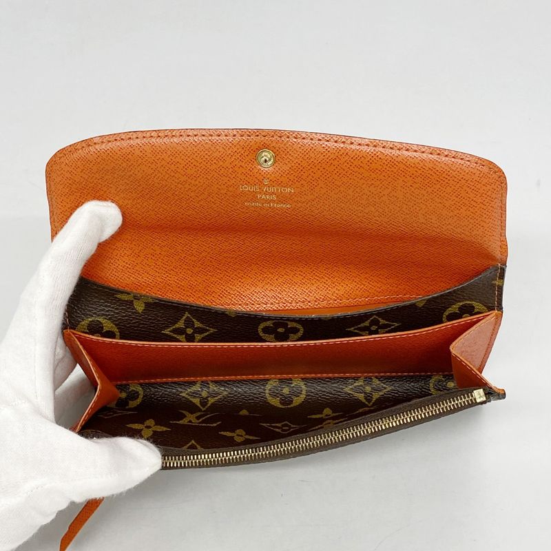 Louis Vuitton Long Wallet Monogram Portefeuille Emily M61578 Brown Poppy Petal
