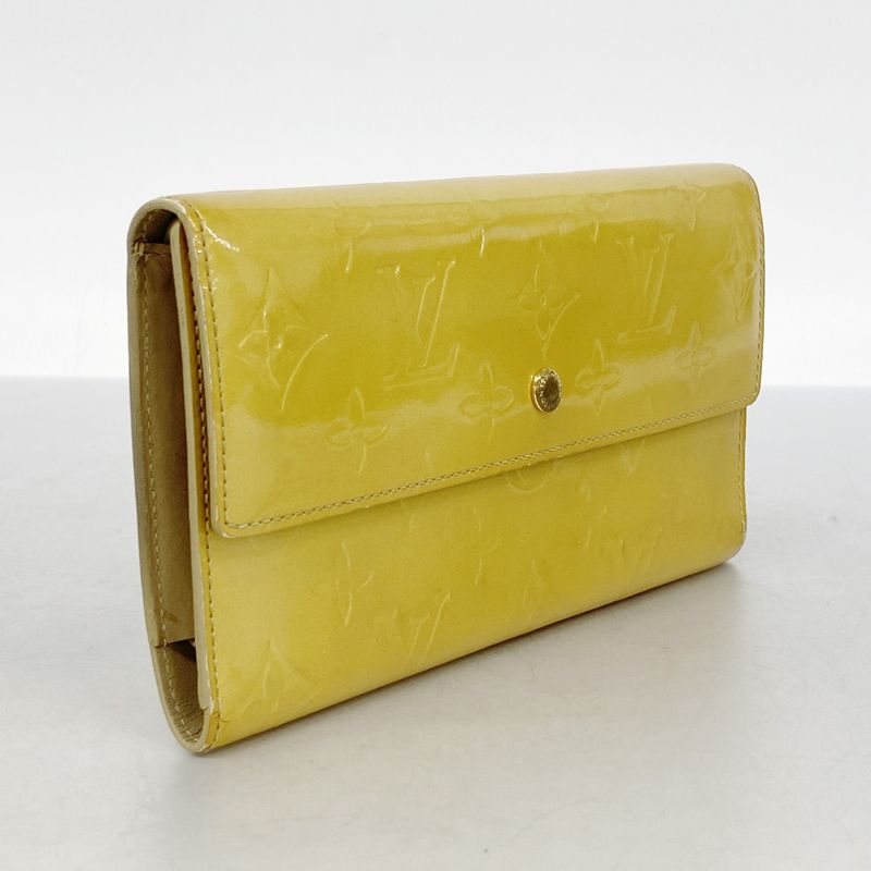 Louis Vuitton Long Wallet Vernis Porto Tresor International M91163 Beige Ladies