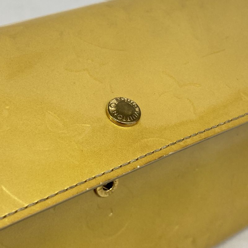 Louis Vuitton Long Wallet Vernis Porto Tresor International M91163 Beige Ladies