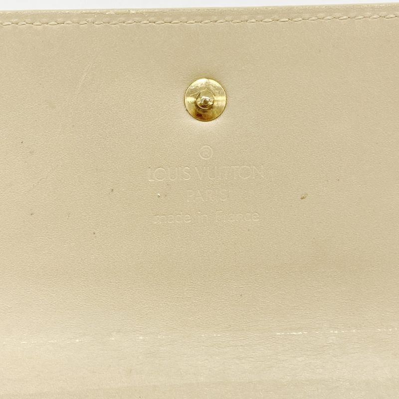 Louis Vuitton Long Wallet Vernis Porto Tresor International M91163 Beige Ladies
